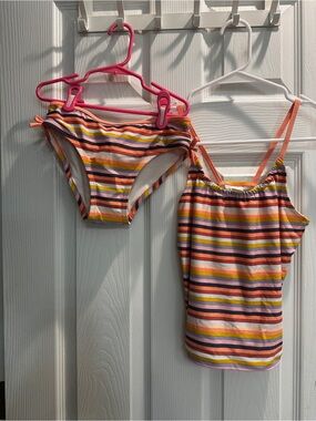 OshKosh B'gosh Girls Multi-Color Striped Tankini Set